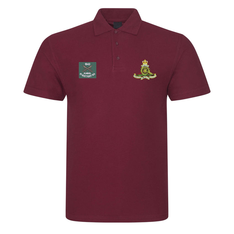 51 Battery Royal Kabul and Royal Artillery Badges Polo Shirt