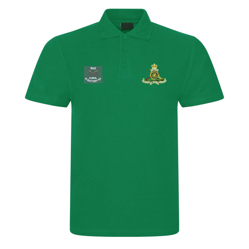 51 Battery Royal Kabul and Royal Artillery Badges Polo Shirt