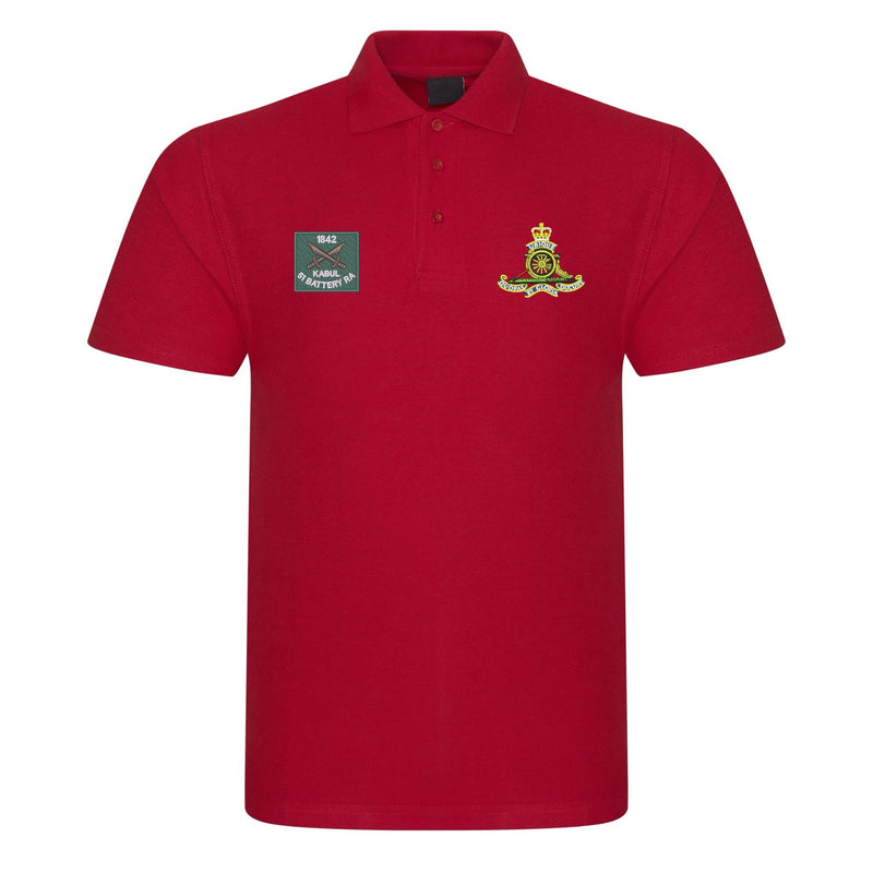51 Battery Royal Kabul and Royal Artillery Badges Polo Shirt