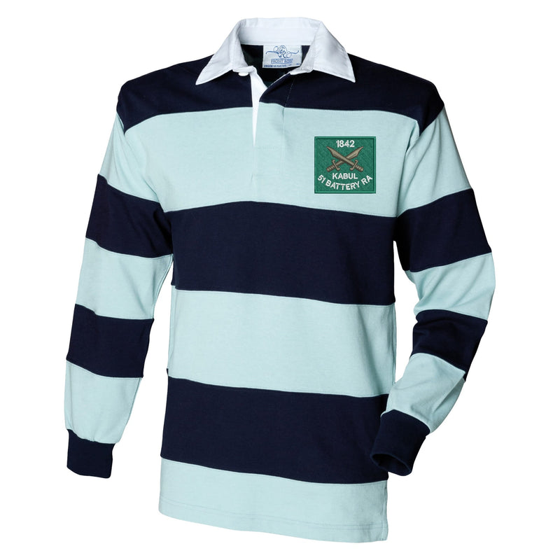 51 Battery Royal Artillery Front Row Sewn Stripe Long Sleeve Rugby Shirt