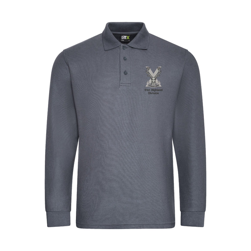 51st Highland Division Long Sleeve Polo Shirt