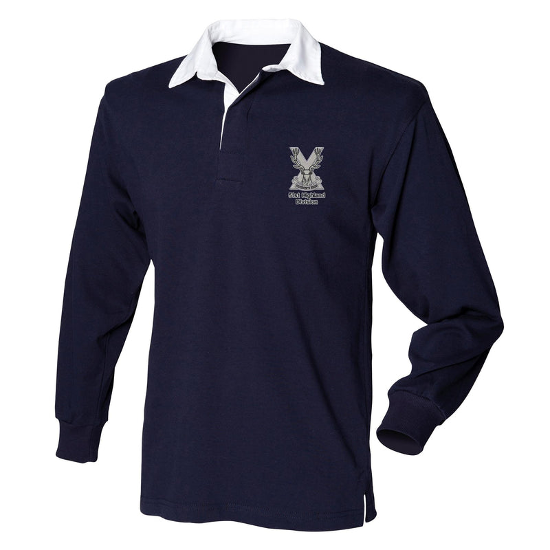 51st Highland Division Front Row Long Sleeve Rugby Shirt