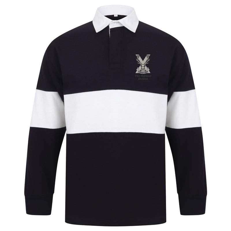 51st Highland Division Long Sleeve Panelled Rugby Shirt