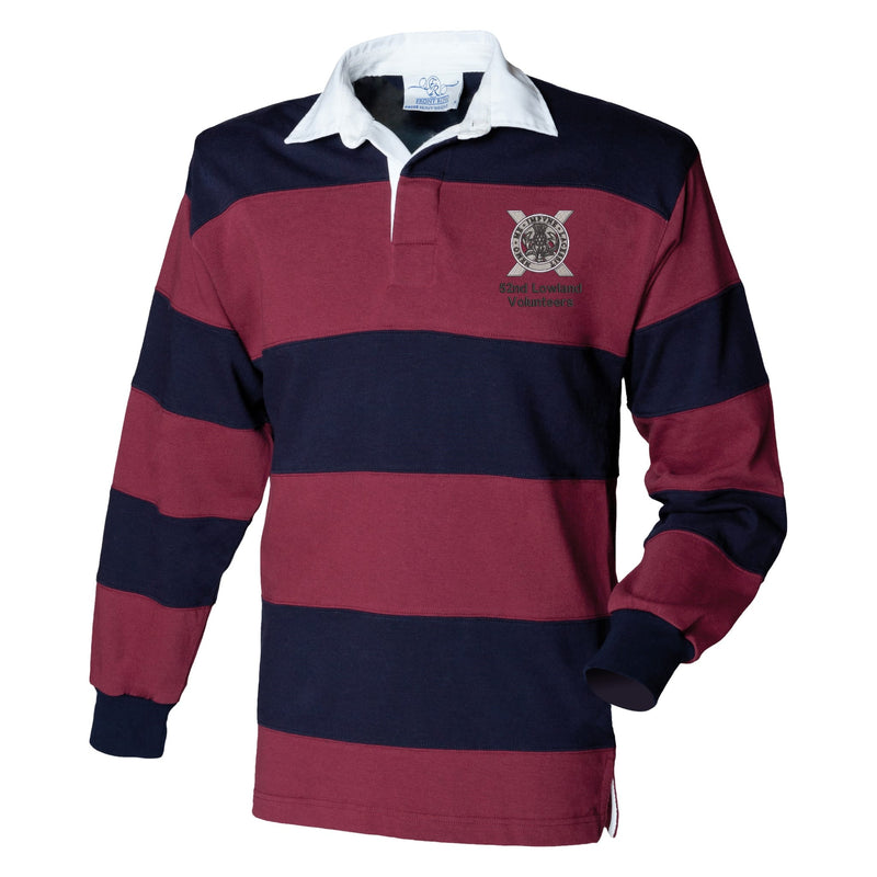 52nd Lowland Volunteers Front Row Sewn Stripe Long Sleeve Rugby Shirt