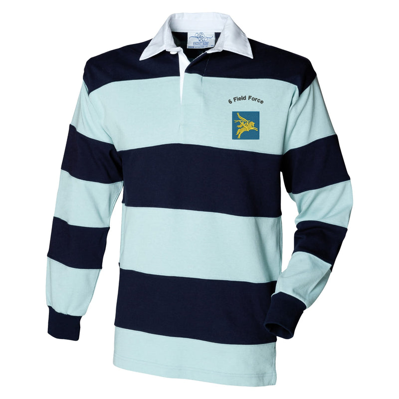 6 Field Force Front Row Sewn Stripe Long Sleeve Rugby Shirt