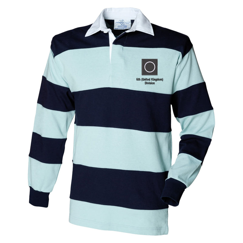 6th (United Kingdom) Division Front Row Sewn Stripe Long Sleeve Rugby Shirt