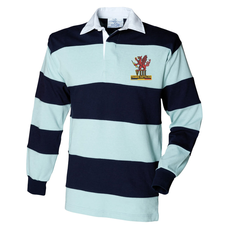 8 Training Battalion REME Front Row Sewn Stripe Long Sleeve Rugby Shirt
