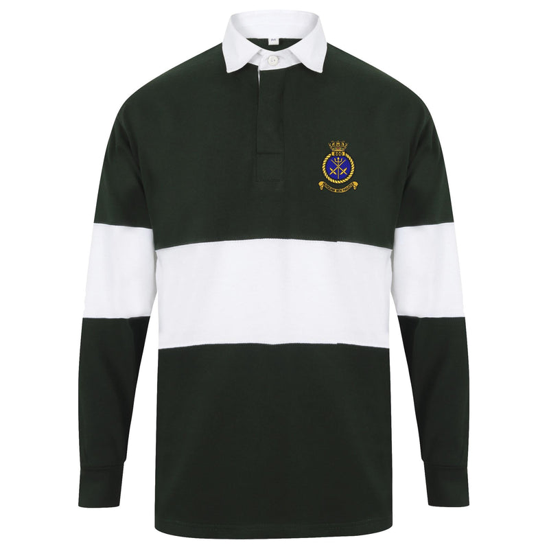 800 Naval Air Squadron Front Row Long Sleeve Panelled Rugby Shirt