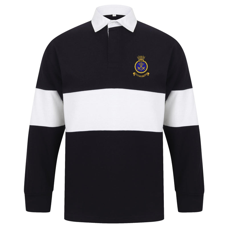 800 Naval Air Squadron Front Row Long Sleeve Panelled Rugby Shirt
