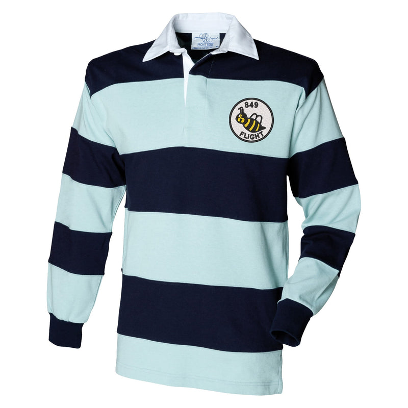 849 Squadron Flight B Front Row Sewn Stripe Long Sleeve Rugby Shirt