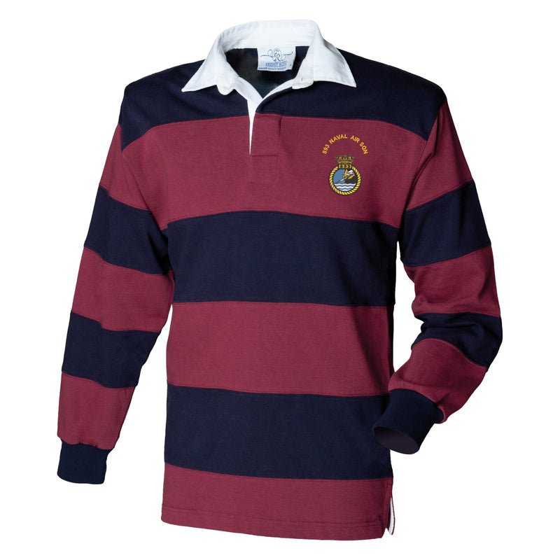 893 Naval Air Squadron Front Row Sewn Stripe Long Sleeve Rugby Shirt