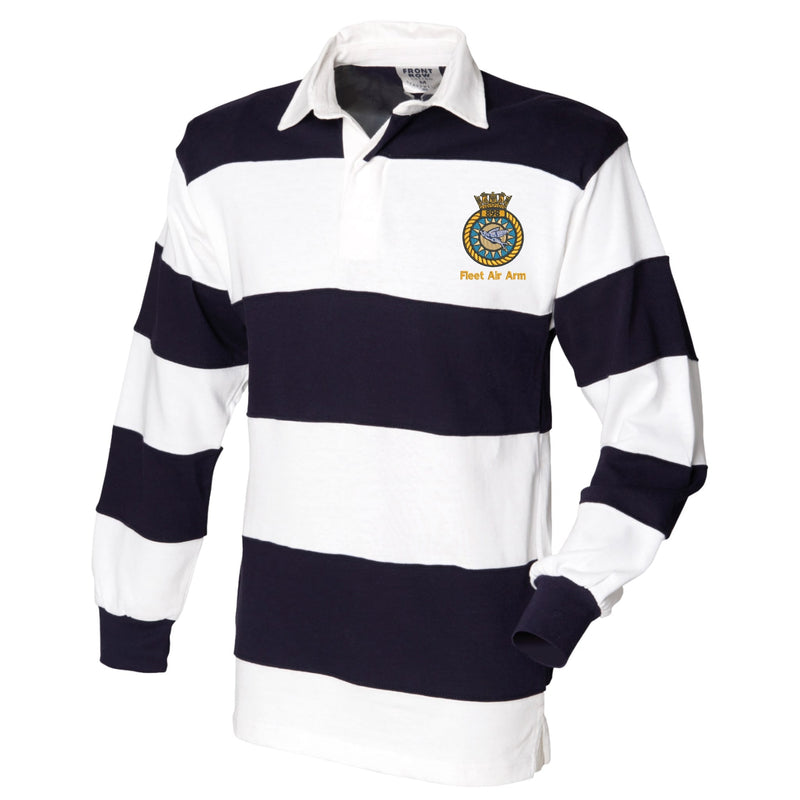 898 Naval Air Squadron Front Row Sewn Stripe Long Sleeve Rugby Shirt