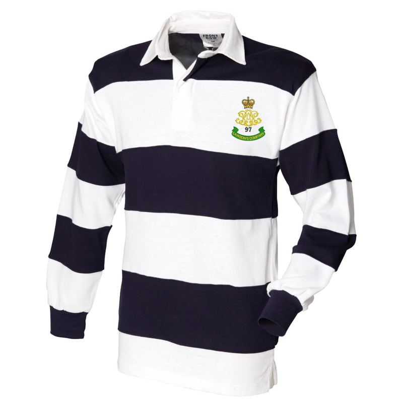 97 Battery (Lawson's Company) Royal Artillery Front Row Sewn Stripe Long Sleeve Rugby Shirt
