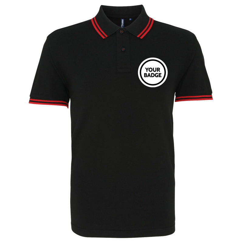 Fitted Tipped Polo Shirt - Choose Your Badge