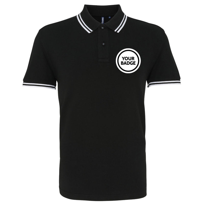 Fitted Tipped Polo Shirt - Choose Your Badge