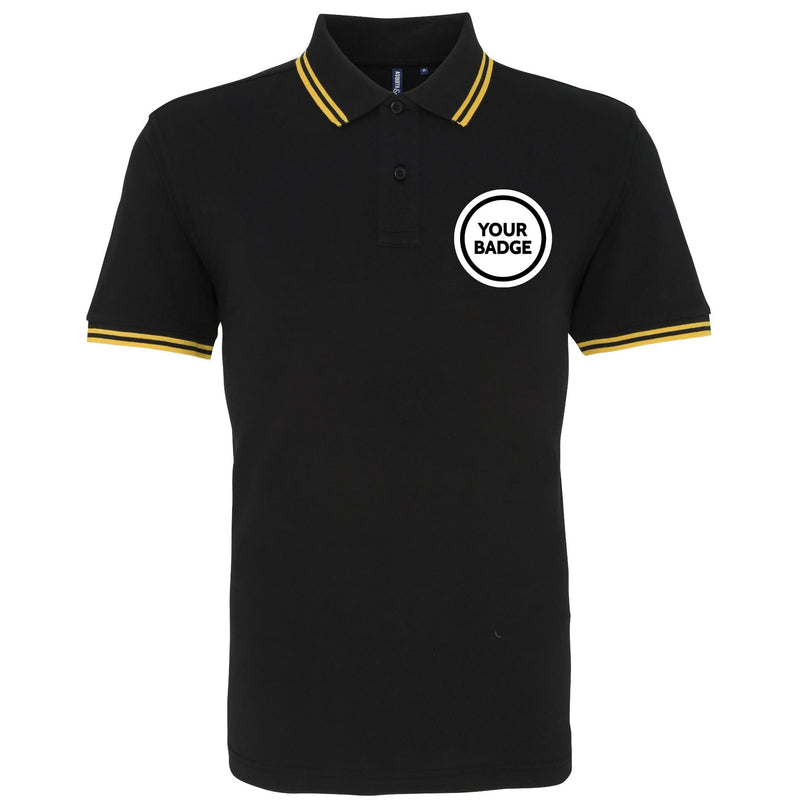 Fitted Tipped Polo Shirt - Choose Your Badge