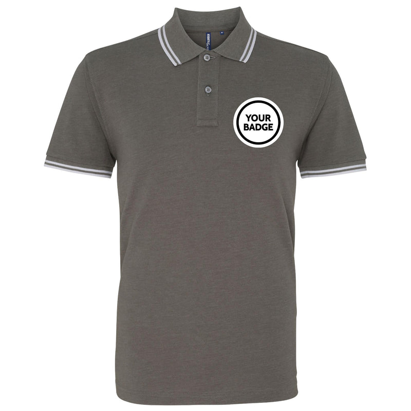 Fitted Tipped Polo Shirt - Choose Your Badge