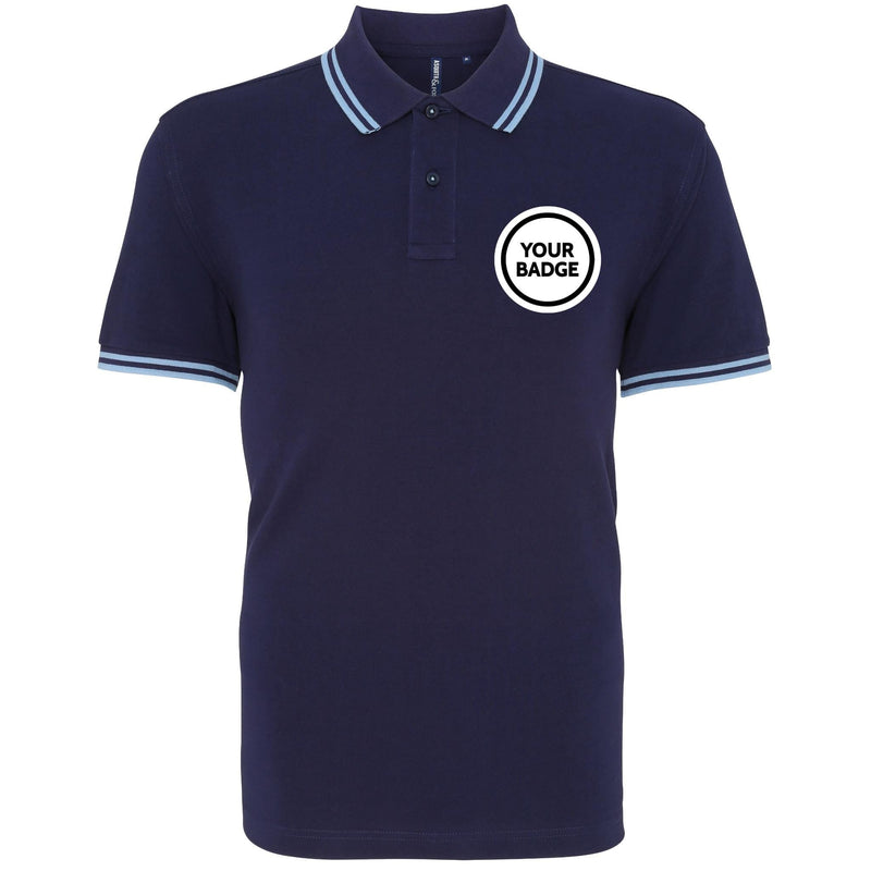 Fitted Tipped Polo Shirt - Choose Your Badge