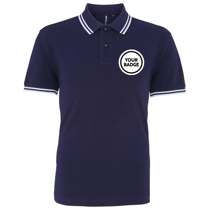 Fitted Tipped Polo Shirt - Choose Your Badge