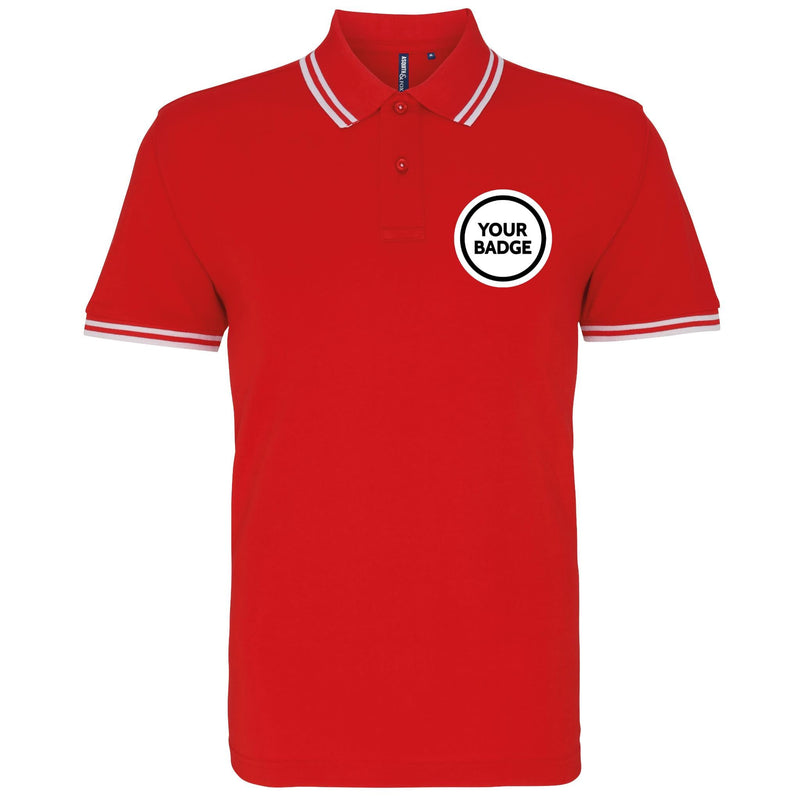 Fitted Tipped Polo Shirt - Choose Your Badge