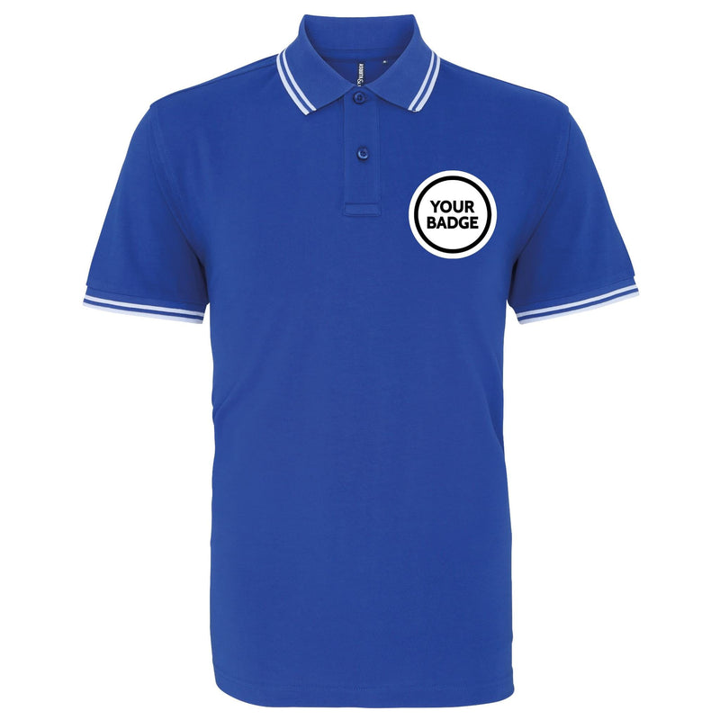 Fitted Tipped Polo Shirt - Choose Your Badge