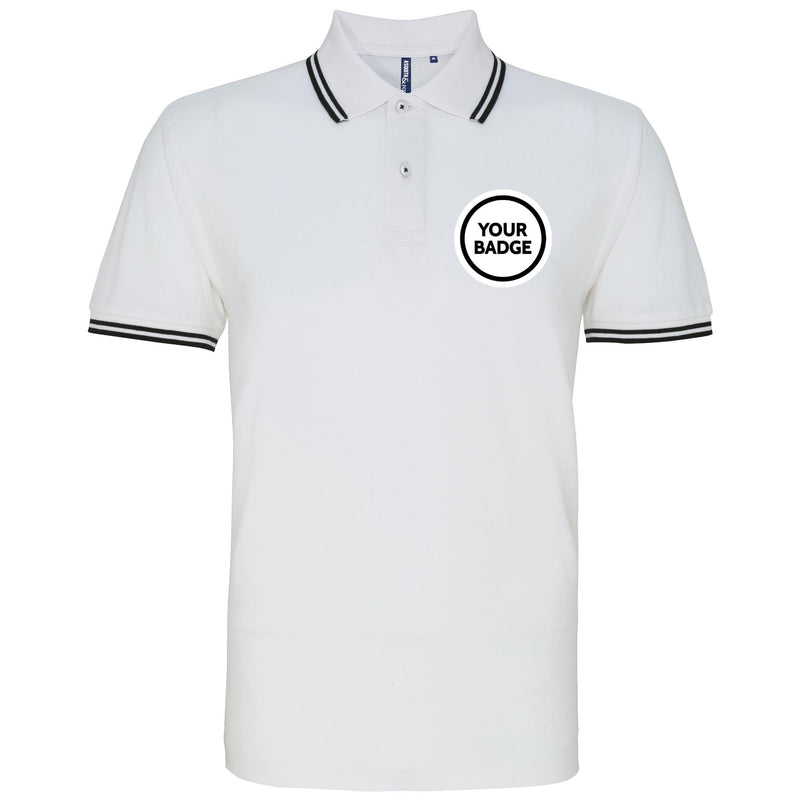 Fitted Tipped Polo Shirt - Choose Your Badge
