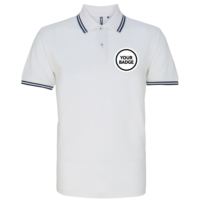 Fitted Tipped Polo Shirt - Choose Your Badge