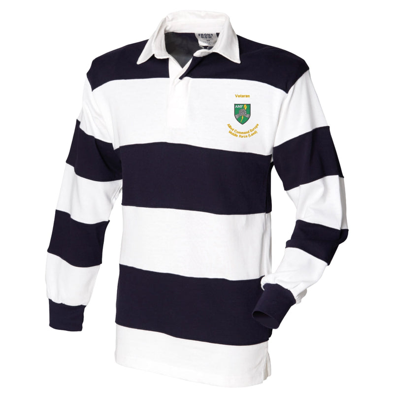 Allied Command Europe Front Row Sewn Stripe Long Sleeve Rugby Shirt