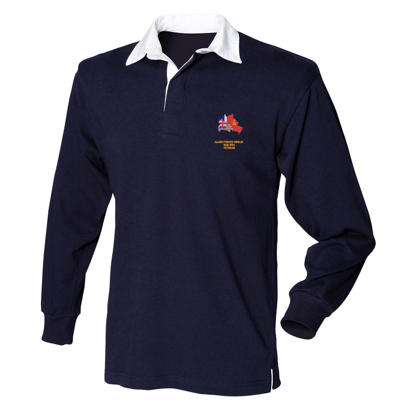 Allied Forces Berlin Veteran Front Row Long Sleeve Rugby Shirt