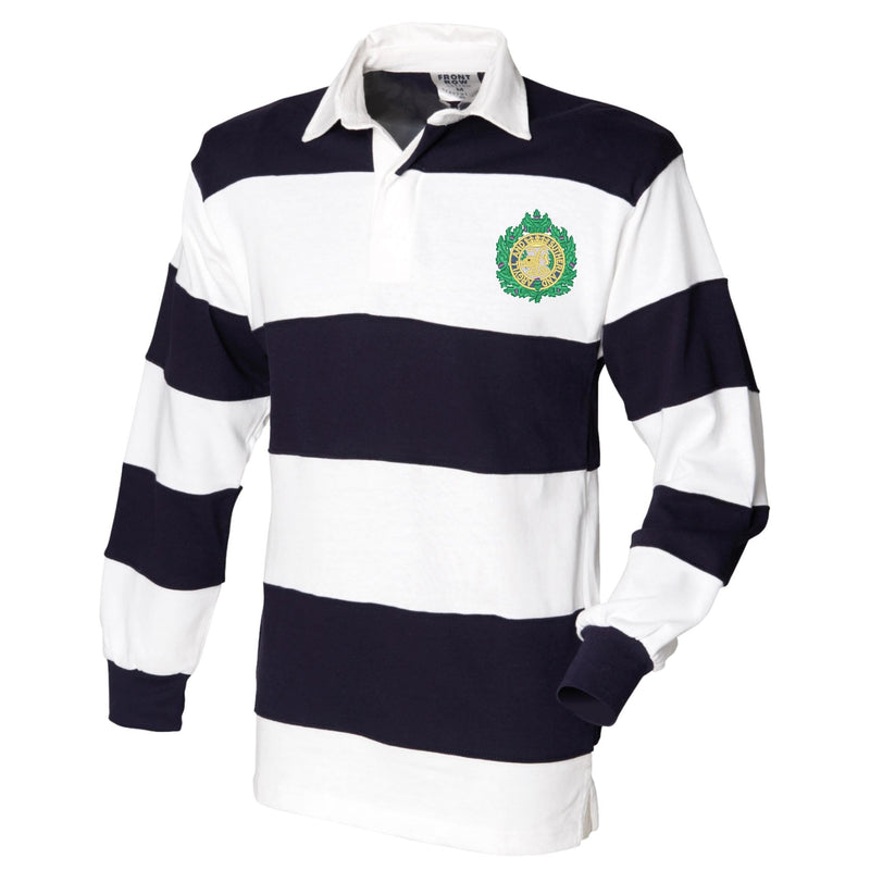 Argyll and Sutherland Highlanders Front Row Sewn Stripe Long Sleeve Rugby Shirt