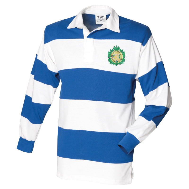 Argyll and Sutherland Highlanders Front Row Sewn Stripe Long Sleeve Rugby Shirt