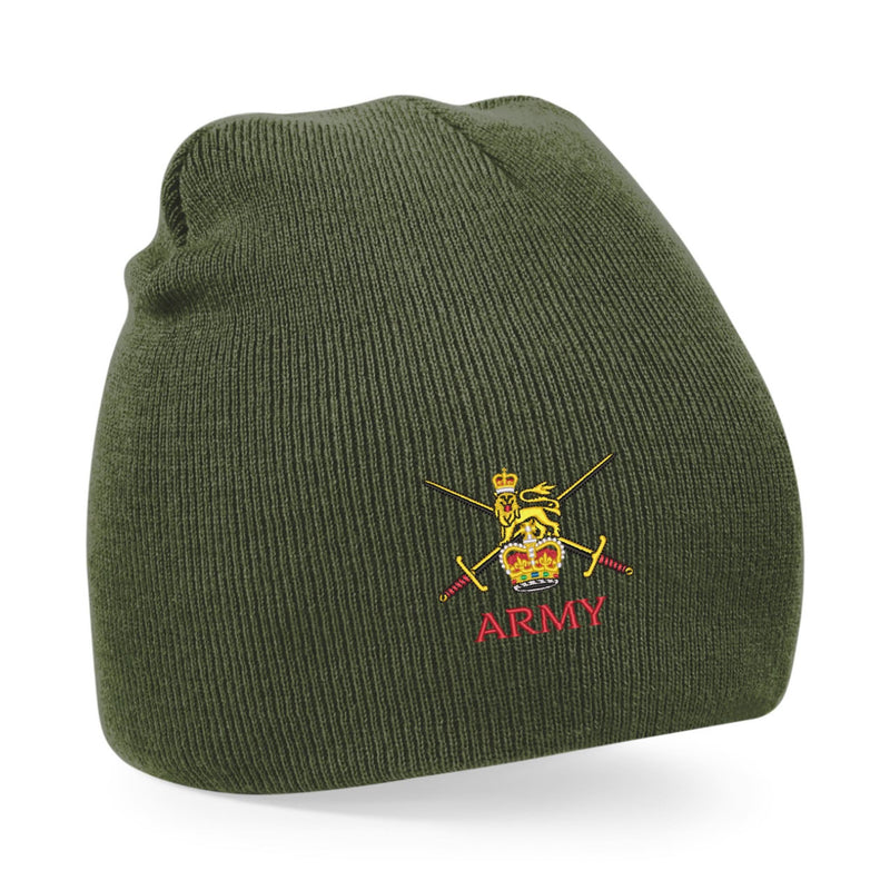 Armycrew Flat Top Knitted Beanie With Visor - Red, One Size Fits Most, Acrylic