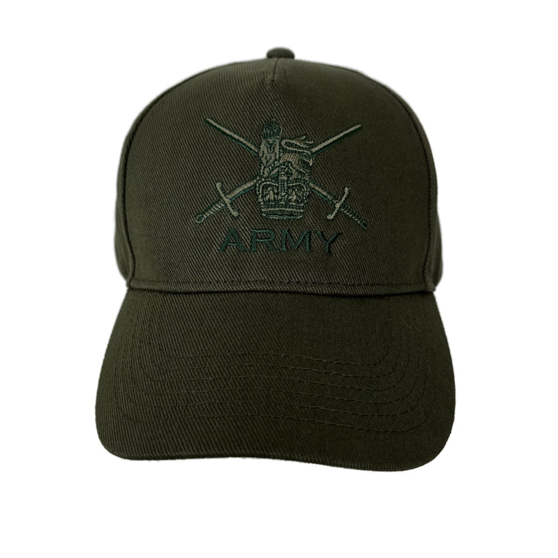 Army (Crossed Swords) Green Cap (Green Embroidery)