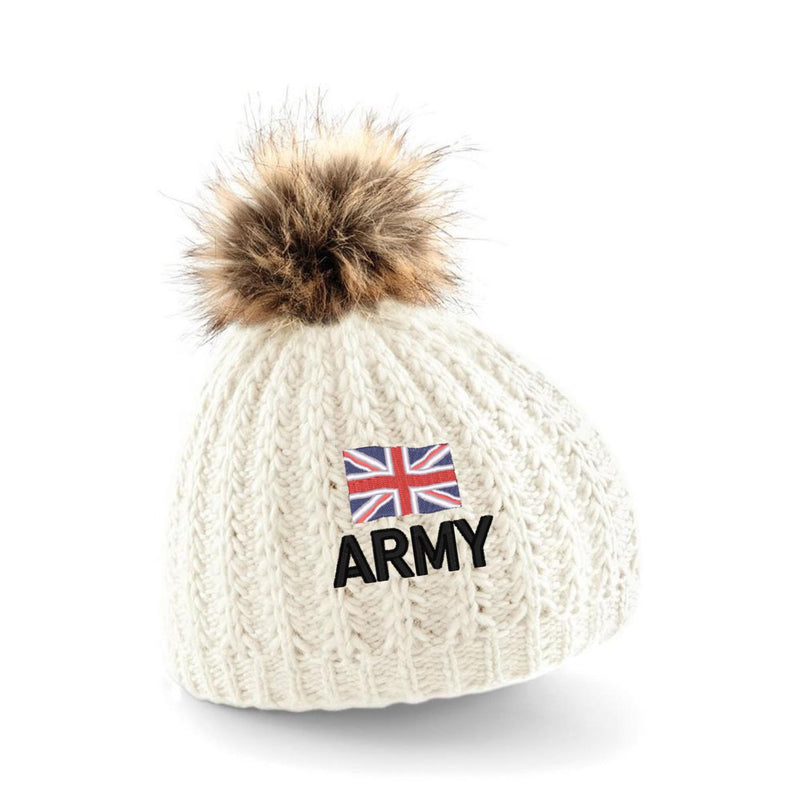 Army (New Logo) Pom Pom Beanie Hat