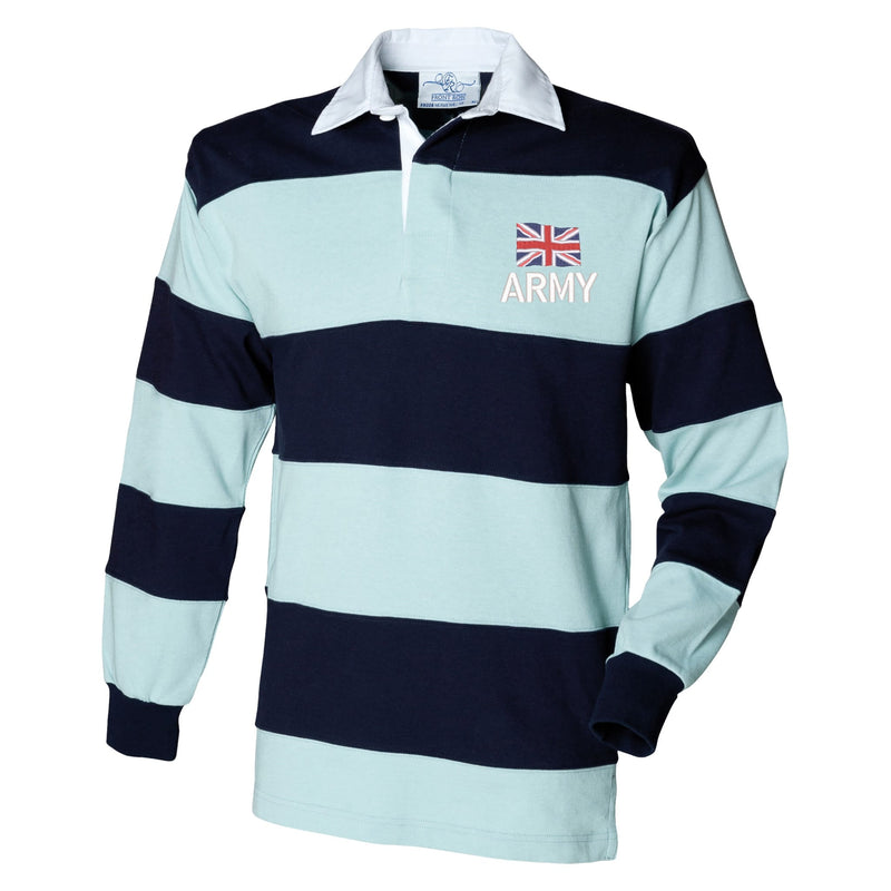 Army (New Logo) Front Row Sewn Stripe Long Sleeve Rugby Shirt