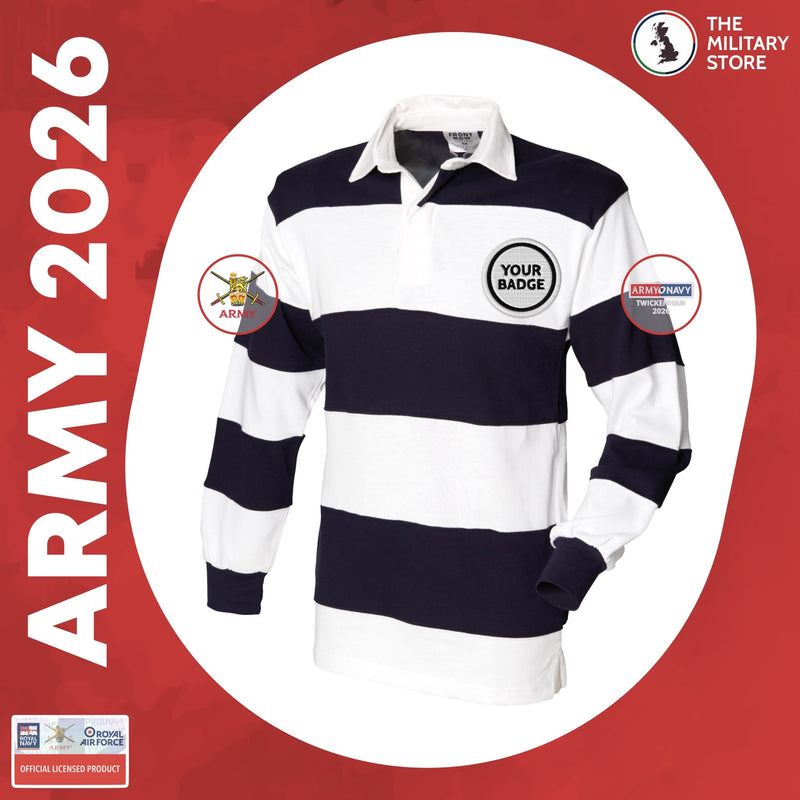 British Army - Sewn Stripe Long Sleeve Rugby Shirt - Army v Navy 2026