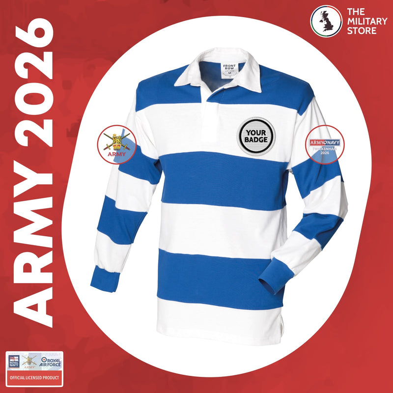 British Army - Sewn Stripe Long Sleeve Rugby Shirt - Army v Navy 2026