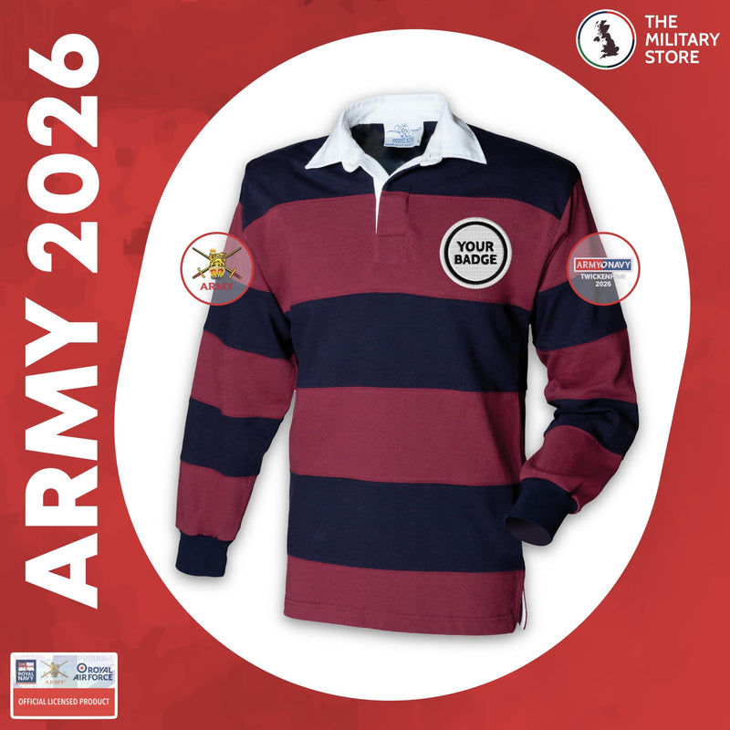 British Army - Sewn Stripe Long Sleeve Rugby Shirt - Army v Navy 2026
