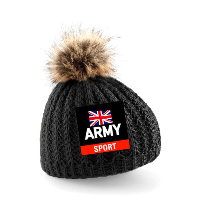 Army Sports Pom Pom Beanie Hat