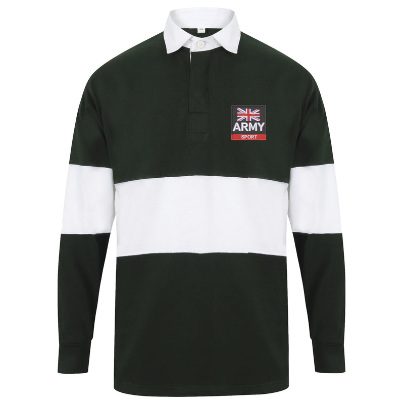 Army Sport Front Row Long Sleeve Panelled Rugby Shirt