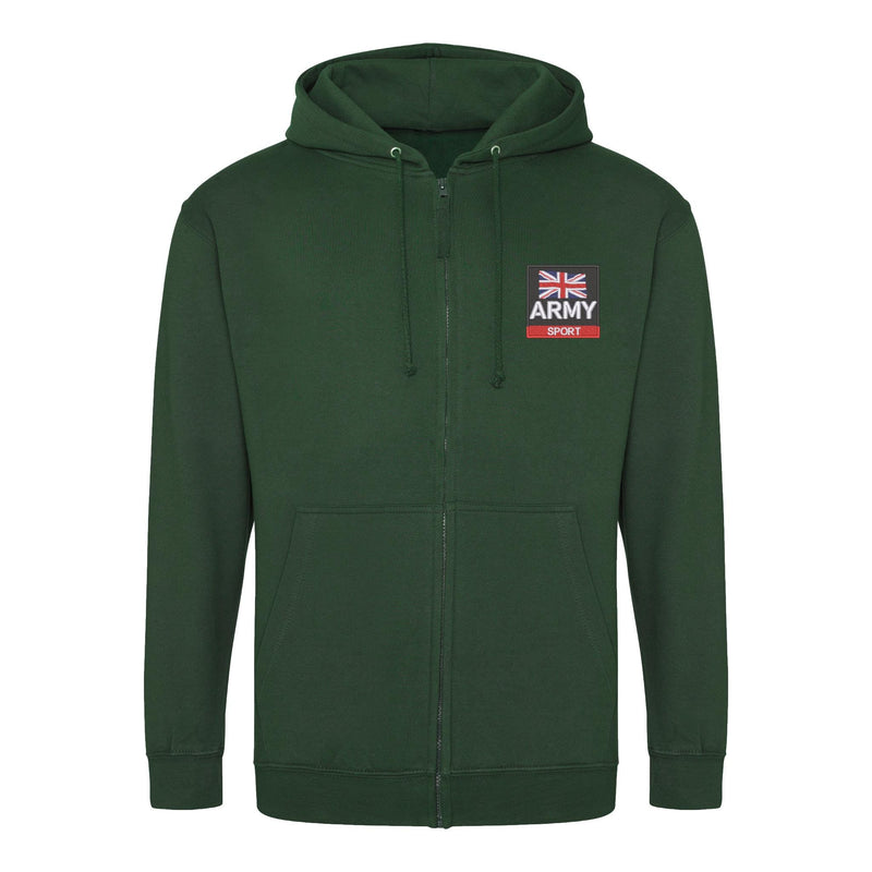 Army Sport Zipped Hoodie