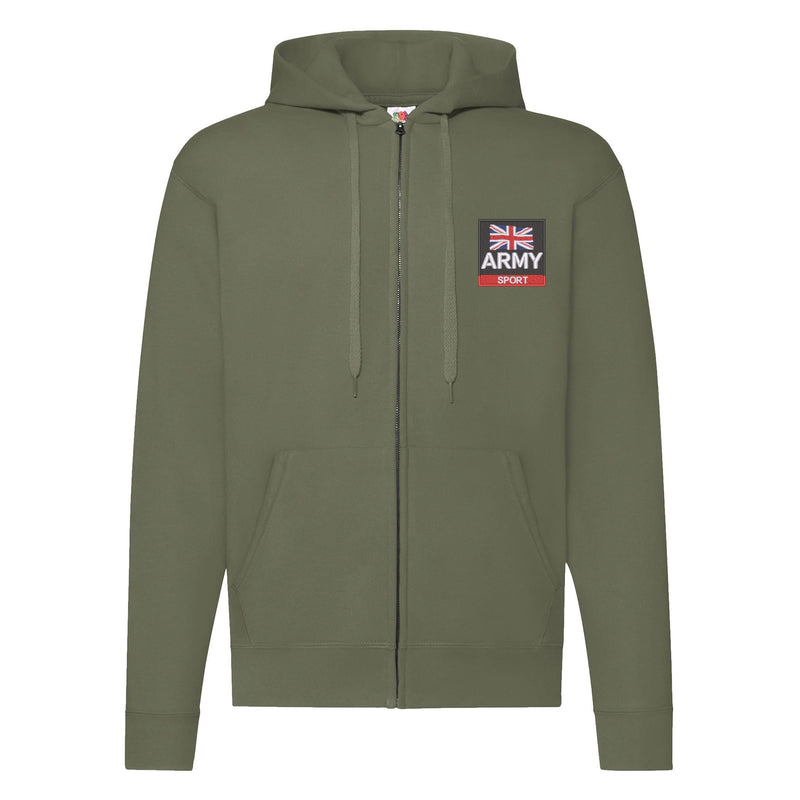Army Sport Zipped Hoodie