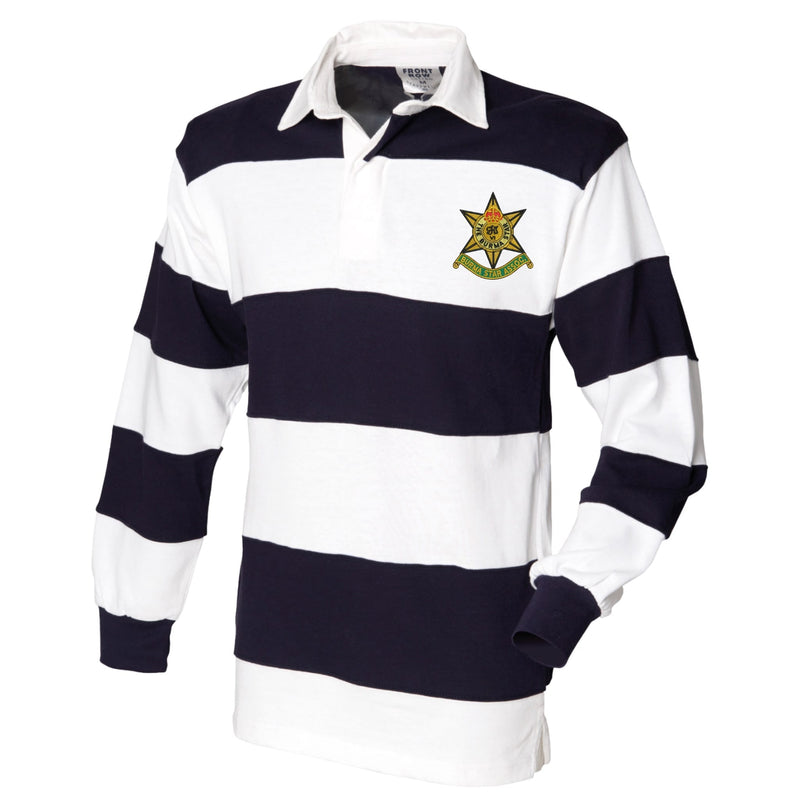 Burma Star Association Front Row Sewn Stripe Long Sleeve Rugby Shirt