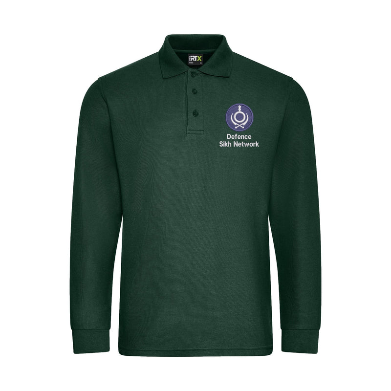 Defence Sikh Network Long Sleeve Polo Shirt