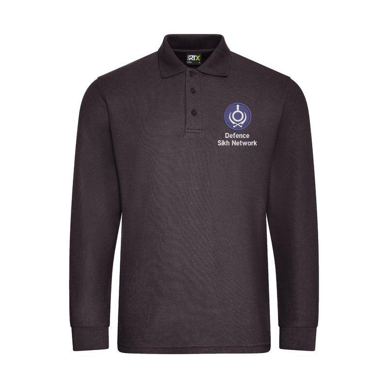 Defence Sikh Network Long Sleeve Polo Shirt