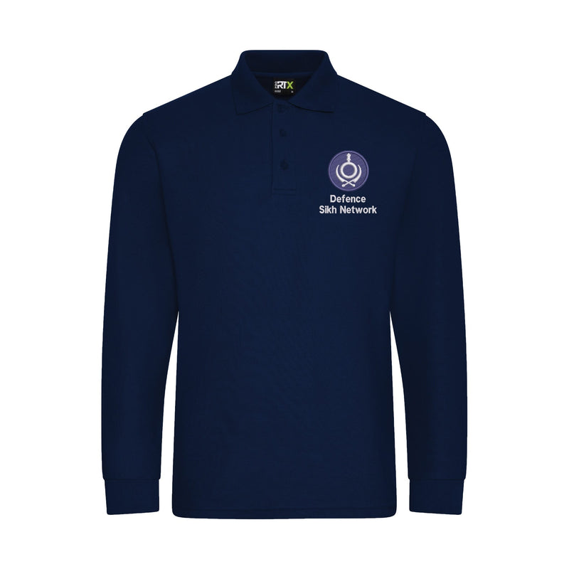 Defence Sikh Network Long Sleeve Polo Shirt
