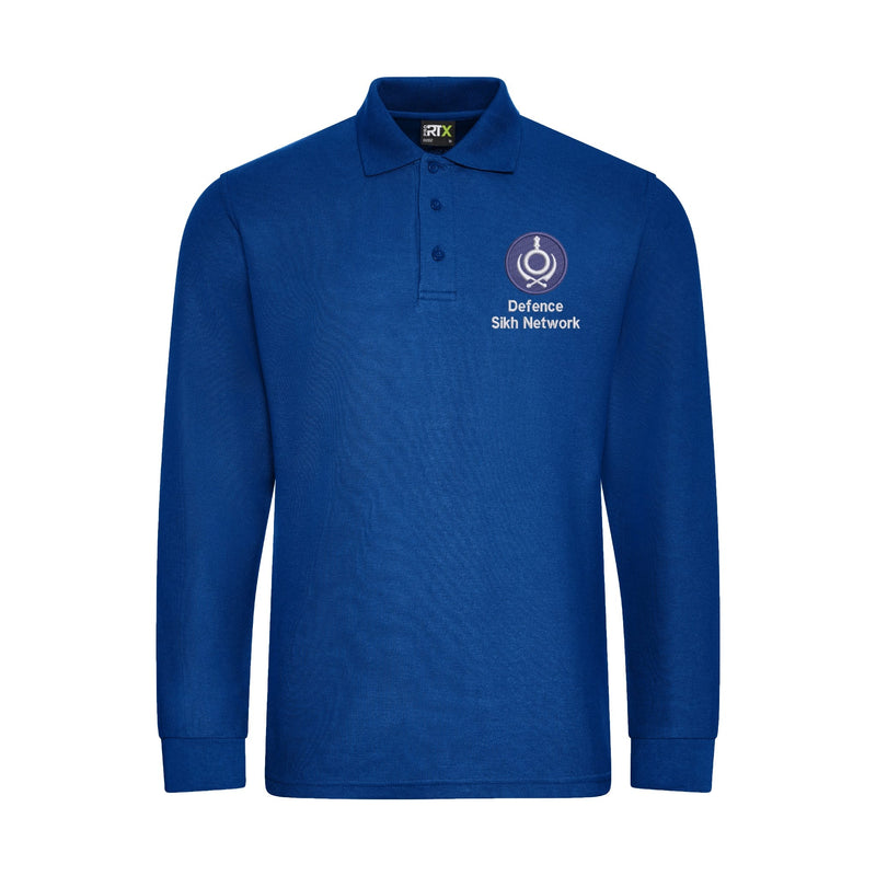 Defence Sikh Network Long Sleeve Polo Shirt