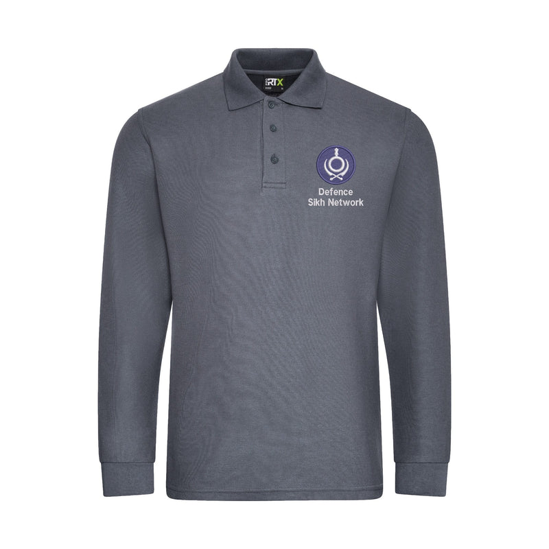 Defence Sikh Network Long Sleeve Polo Shirt