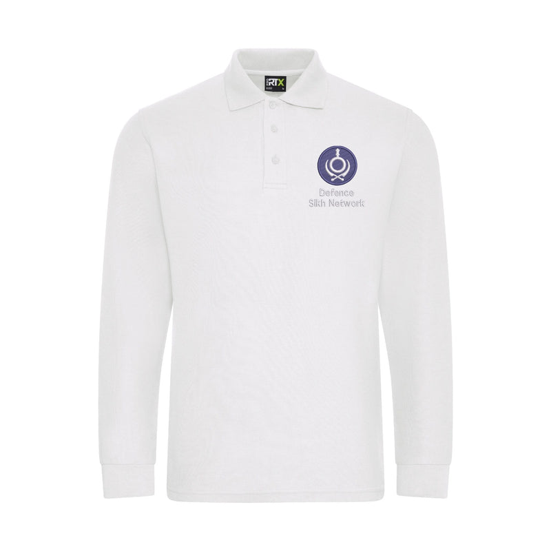 Defence Sikh Network Long Sleeve Polo Shirt