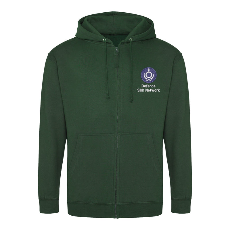 Defence Sikh Network Zipped Hoodie
